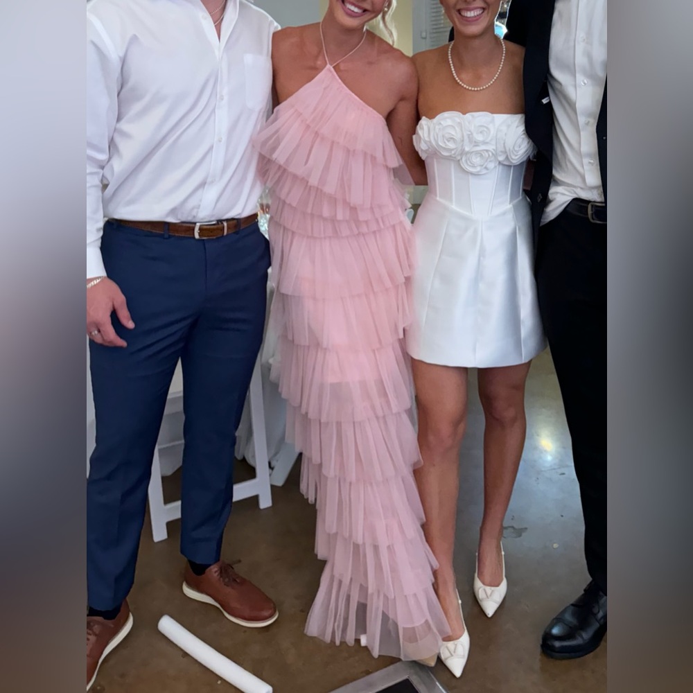 Pink Tiered Ruffle Maxi Dress